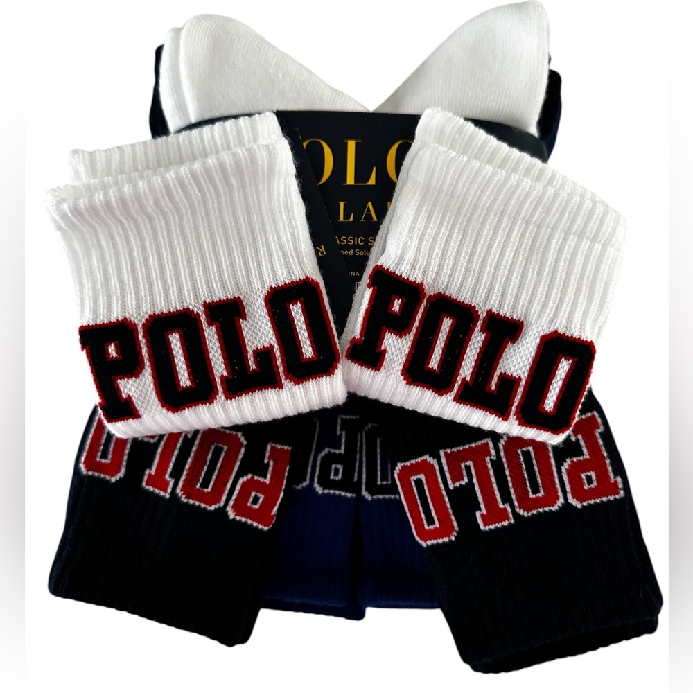 POLO RALPH LAUREN 6 PAIRS CLASSIC SPORT SOCKS.NWT.MSRP$29.00